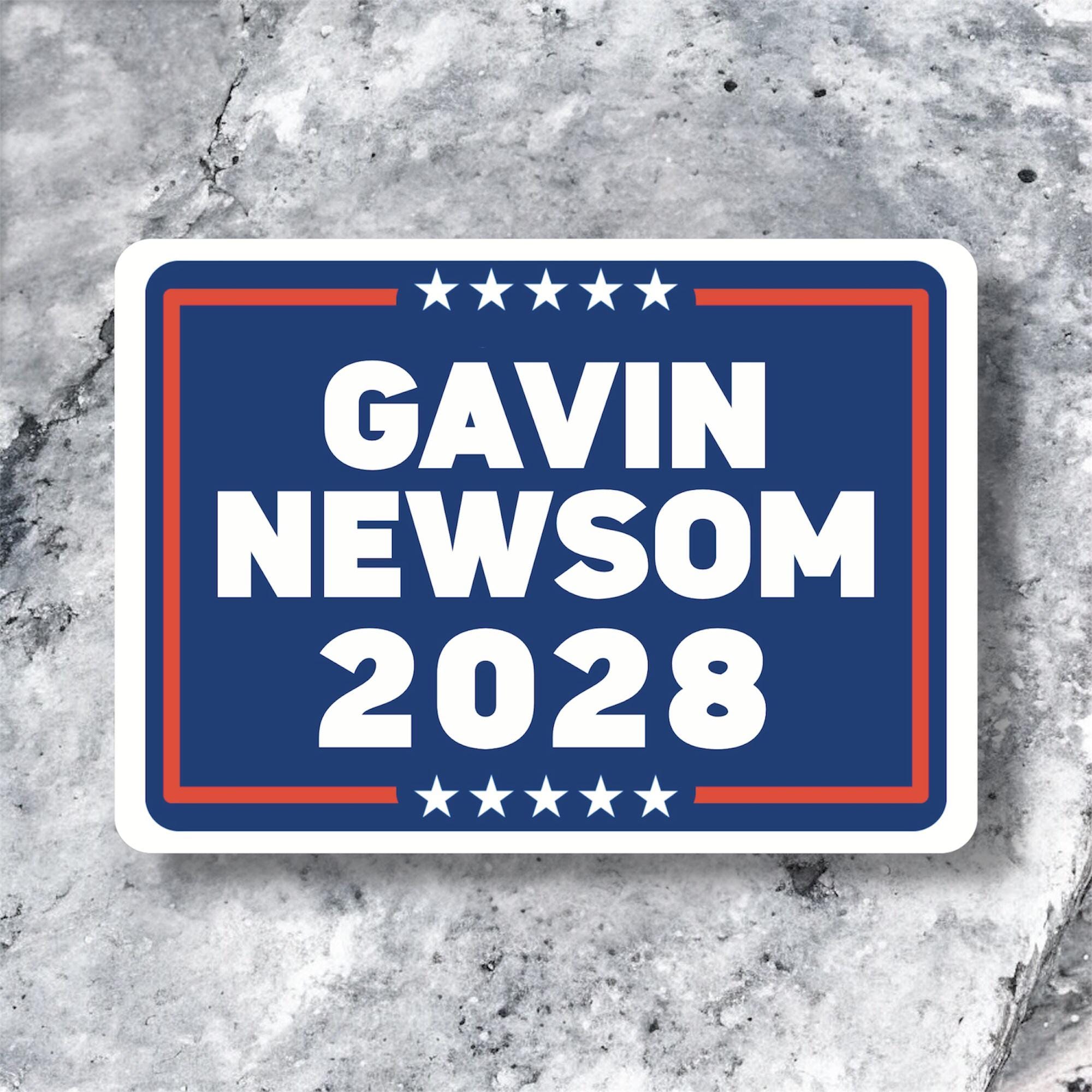 Gavin Newsom 2028 Sticker — Progressive Democrat Political Vinyl Sticker