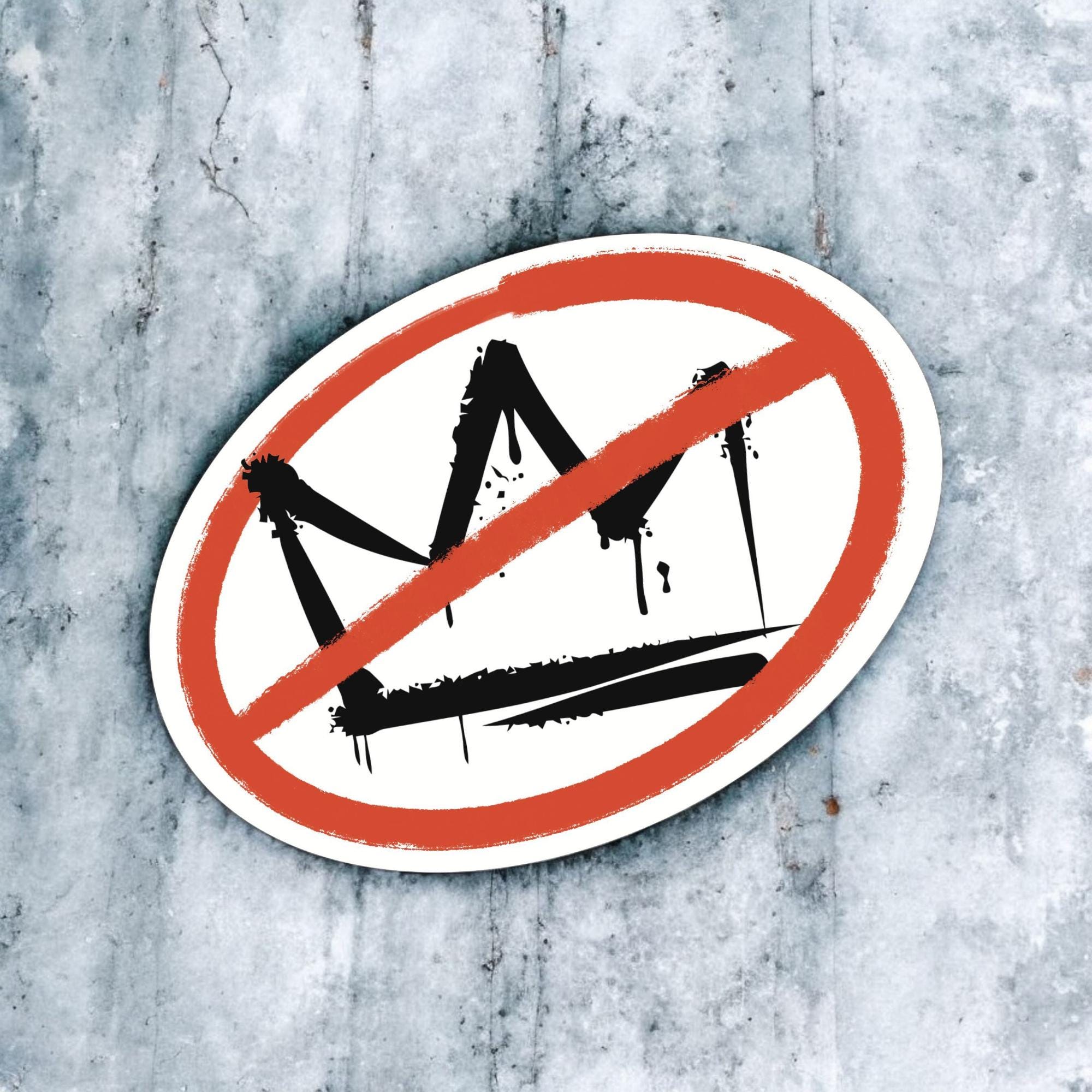 No Kings in America Sticker — Graffiti Crown Anti-Authoritarian Vinyl Sticker