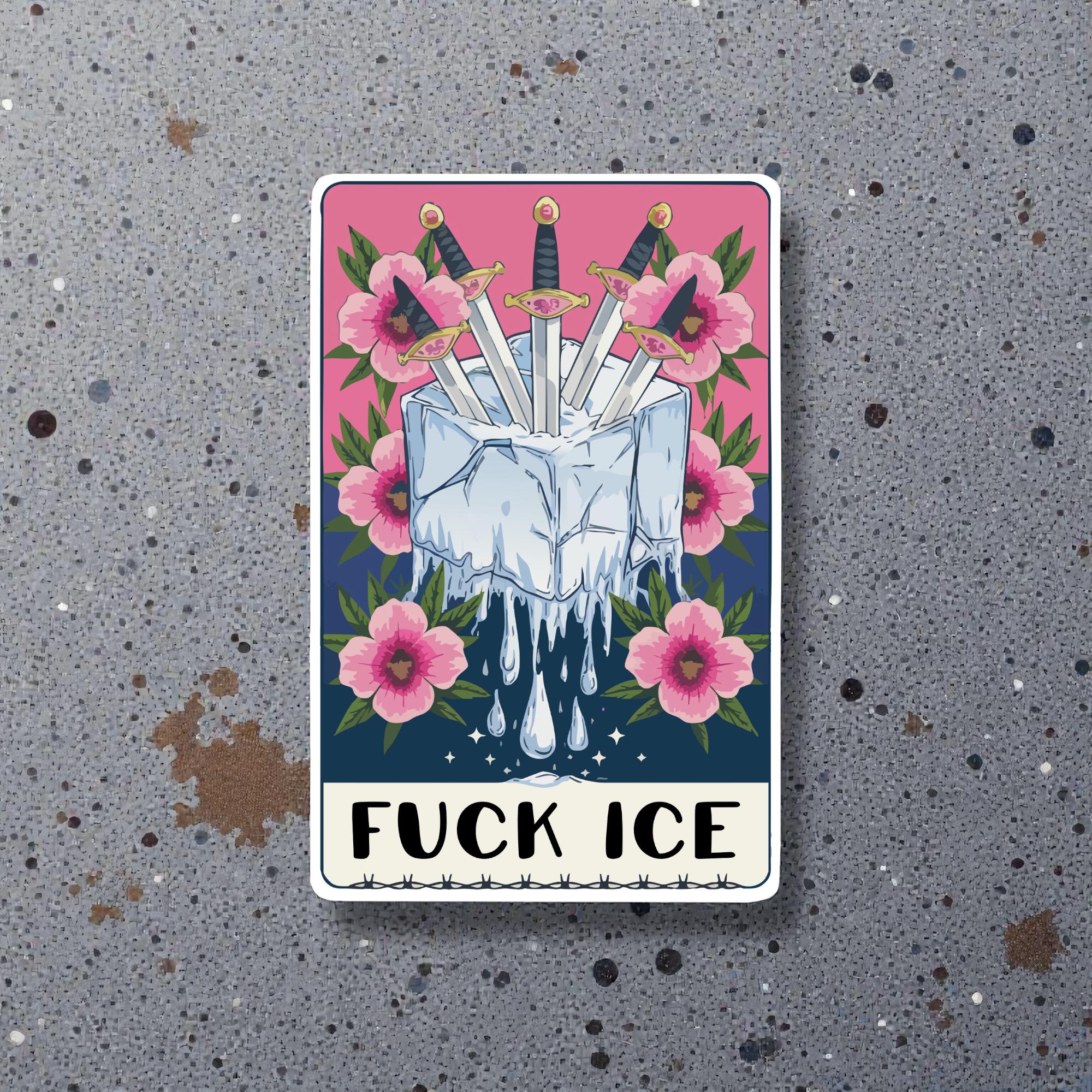 Fuck ICE Political Protest Sticker – Abolish Immigration Enforcement Anti-Trump Human Rights