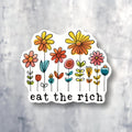Eat the Rich Sticker — Floral Anti-Capitalist Vinyl Sticker