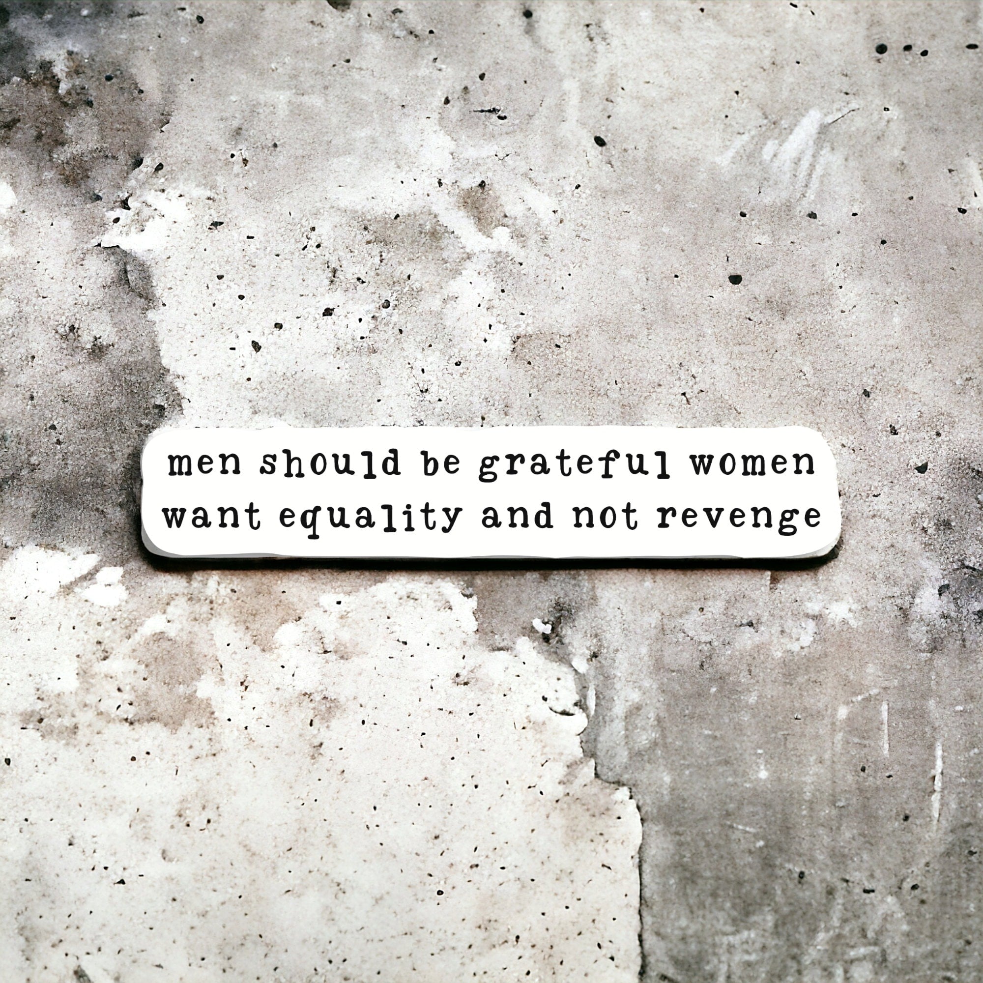 Men Should Be Grateful Women Want Equality Not Revenge Sticker – Feminist Gift