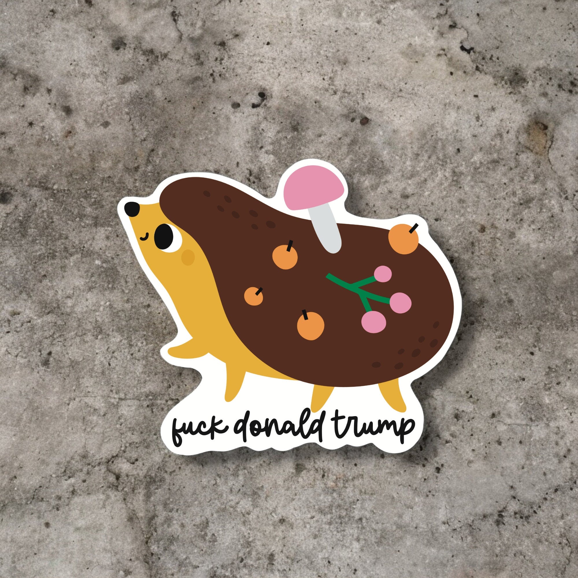 Hedgehog Anti-Trump Sticker — Funny Political Vinyl Decal