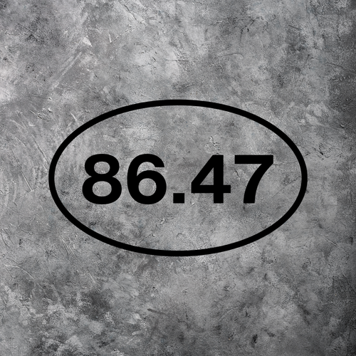 86.47 Oval Car Decal