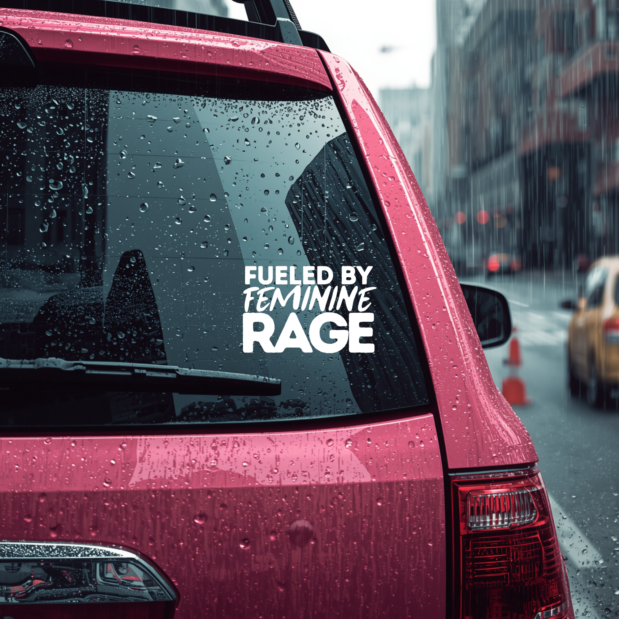 Fueled by Feminine Rage Car Decal