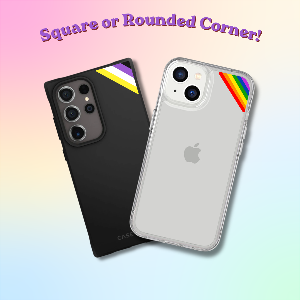 Pride Corner Phone Sticker – LGBTQ+ Flag Vinyl Sticker