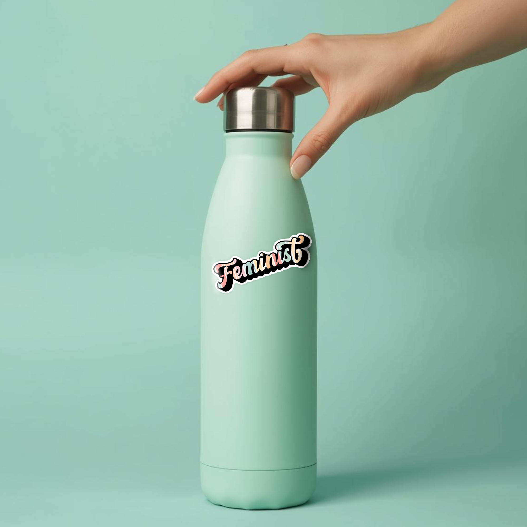 Feminist Sticker — Retro Script Vinyl Sticker