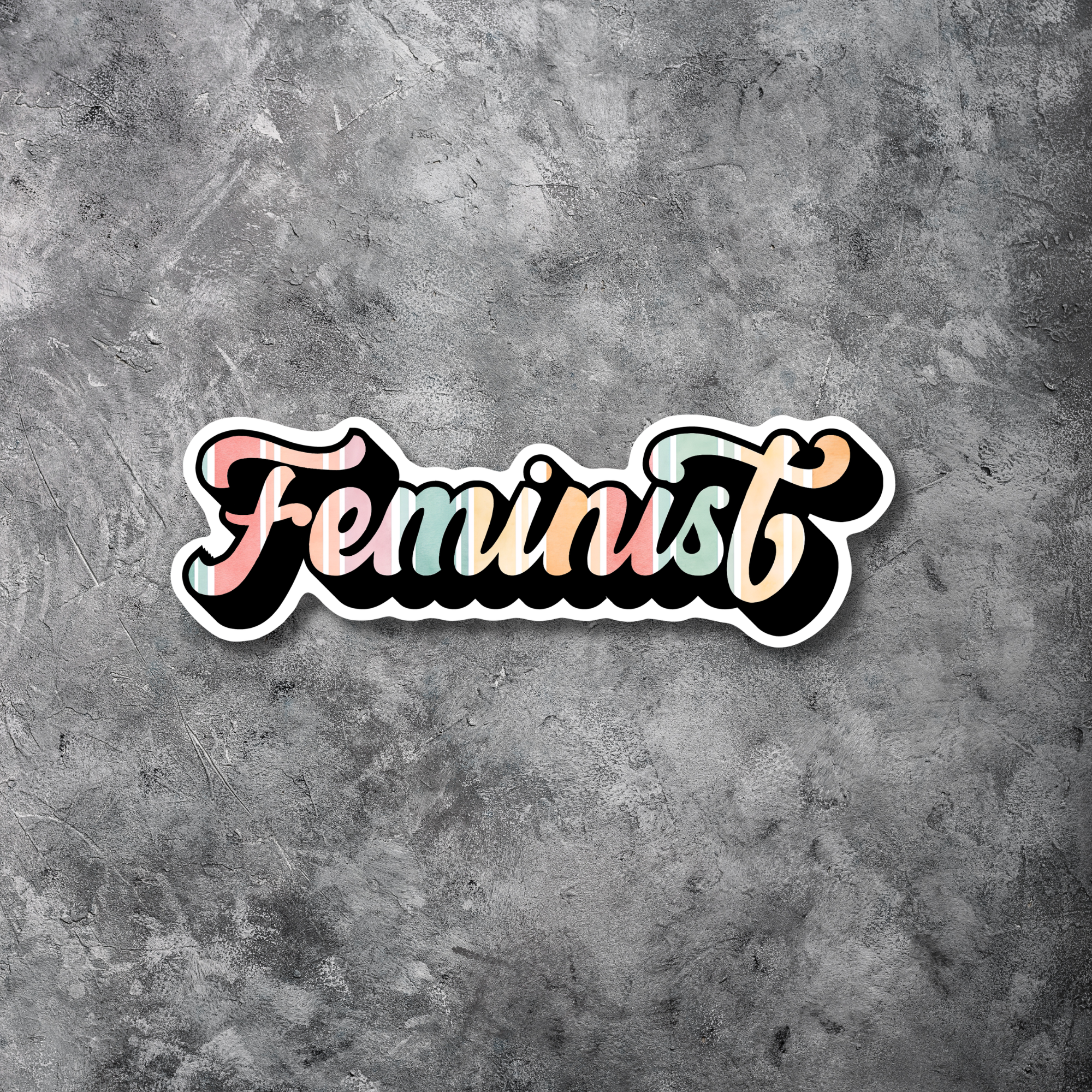 Feminist Sticker — Retro Script Vinyl Sticker