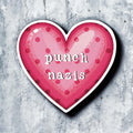 Punch Nazis Heart Sticker — Bubblegum Pink Anti-Fascist Vinyl Sticker