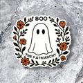Boo the Patriarchy Sticker — Spooky Feminist Ghost Vinyl Sticker