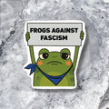 Frogs Against Fascism Sticker — Funny Political Activist Vinyl Decal