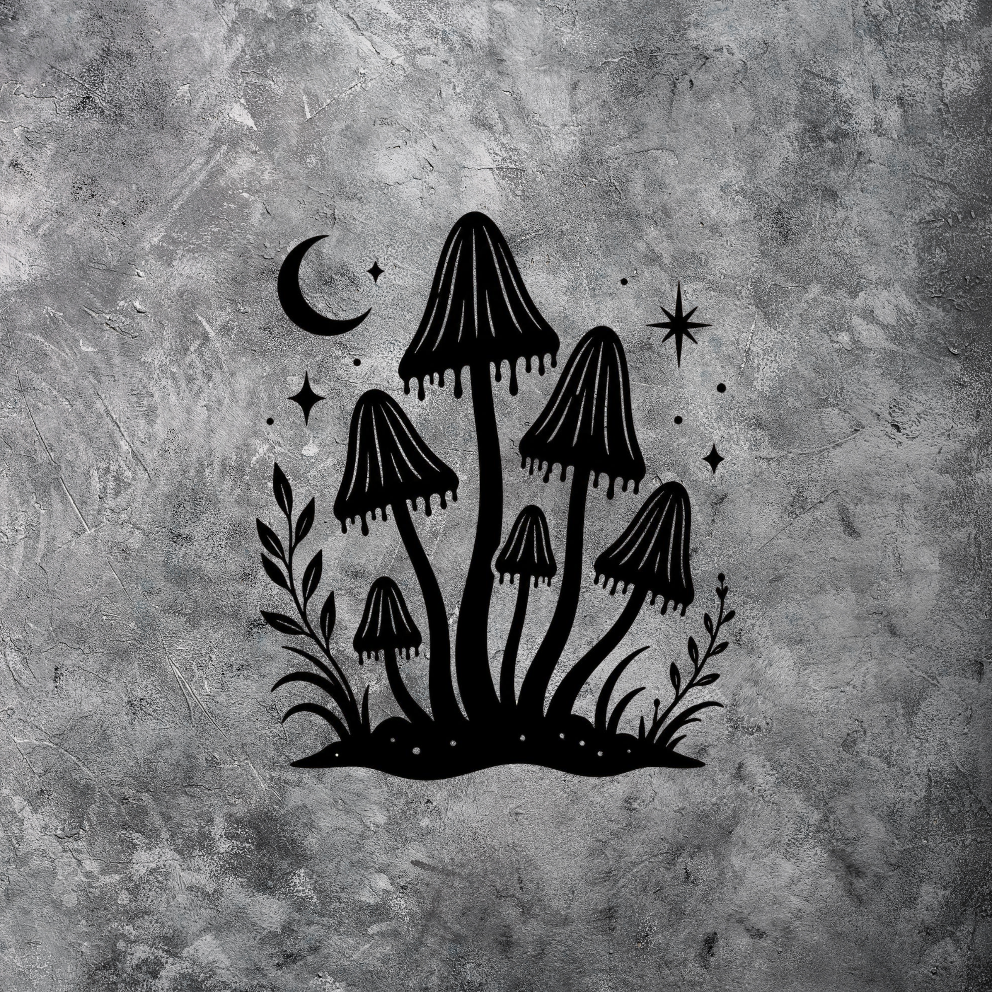 Witchy Inkcap Mushroom Vinyl Decal | Dark Cottagecore Car Sticker